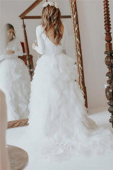 Elegant Lace Applique Wedding Dresses Sleeveless With Split-Ballbella