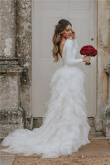 Elegant Lace Applique Wedding Dresses Sleeveless With Split-Ballbella
