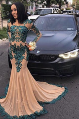 Elegant Long Sleeves Full Length Mermaid Prom Gown for Women with Train-Ballbella