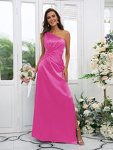 Elegant One Shoulder Sleeveless Bridesmaid Dresses-Ballbella