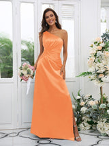 Elegant One Shoulder Sleeveless Bridesmaid Dresses-Ballbella