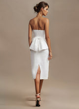 Elegant Satin Wedding Dresses Bowtie Beading-Ballbella