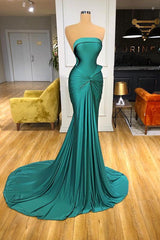 Elegant Strapless Long Mermaid Evening Prom Dress Online-Ballbella