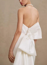 Elegant Strapless Satin Wedding Dresses Sash-Ballbella