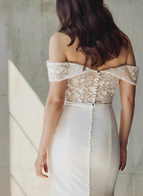 Elegant Sweetheart Elastic Satin Wedding Dresses Appliques Lace-Ballbella