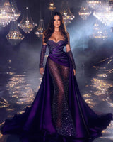 Elegant Sweetheart Sleeveless Prom Dresses With Ruffles Long-Ballbella