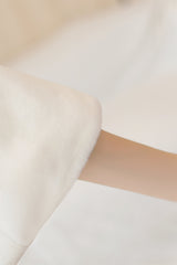 Elegant White Korean-Style Mink Cashmere Outerwear Winter Wedding Warmth Coat-Ballbella