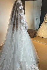 Fabulous Long Long Lace Wedding Dresses Online With Long Sleevess-Ballbella