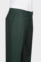 Fashion Dark Green Shawl Lapel Double-Breasted Wedding Suit-Ballbella