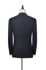 Gentle Black Tweed Notch Lapel Two Buttons Mens Suits for Formal-Ballbella