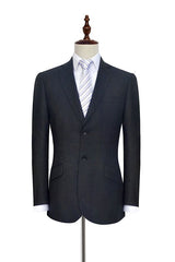 Gentle Black Tweed Notch Lapel Two Buttons Mens Suits for Formal-Ballbella