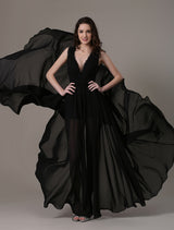 Glamorous Celebrity Dresses A Line Cut Out Elegant See Through Chiffon Festival Dress-Ballbella