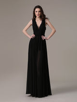 Glamorous Celebrity Dresses A Line Cut Out Elegant See Through Chiffon Festival Dress-Ballbella