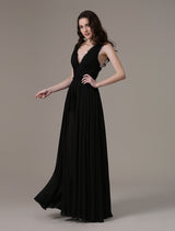 Glamorous Celebrity Dresses A Line Cut Out Elegant See Through Chiffon Festival Dress-Ballbella