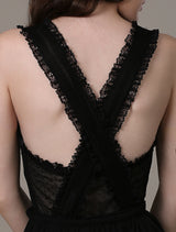 Glamorous Celebrity Dresses A Line Cut Out Elegant See Through Chiffon Festival Dress-Ballbella