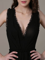 Glamorous Celebrity Dresses A Line Cut Out Elegant See Through Chiffon Festival Dress-Ballbella