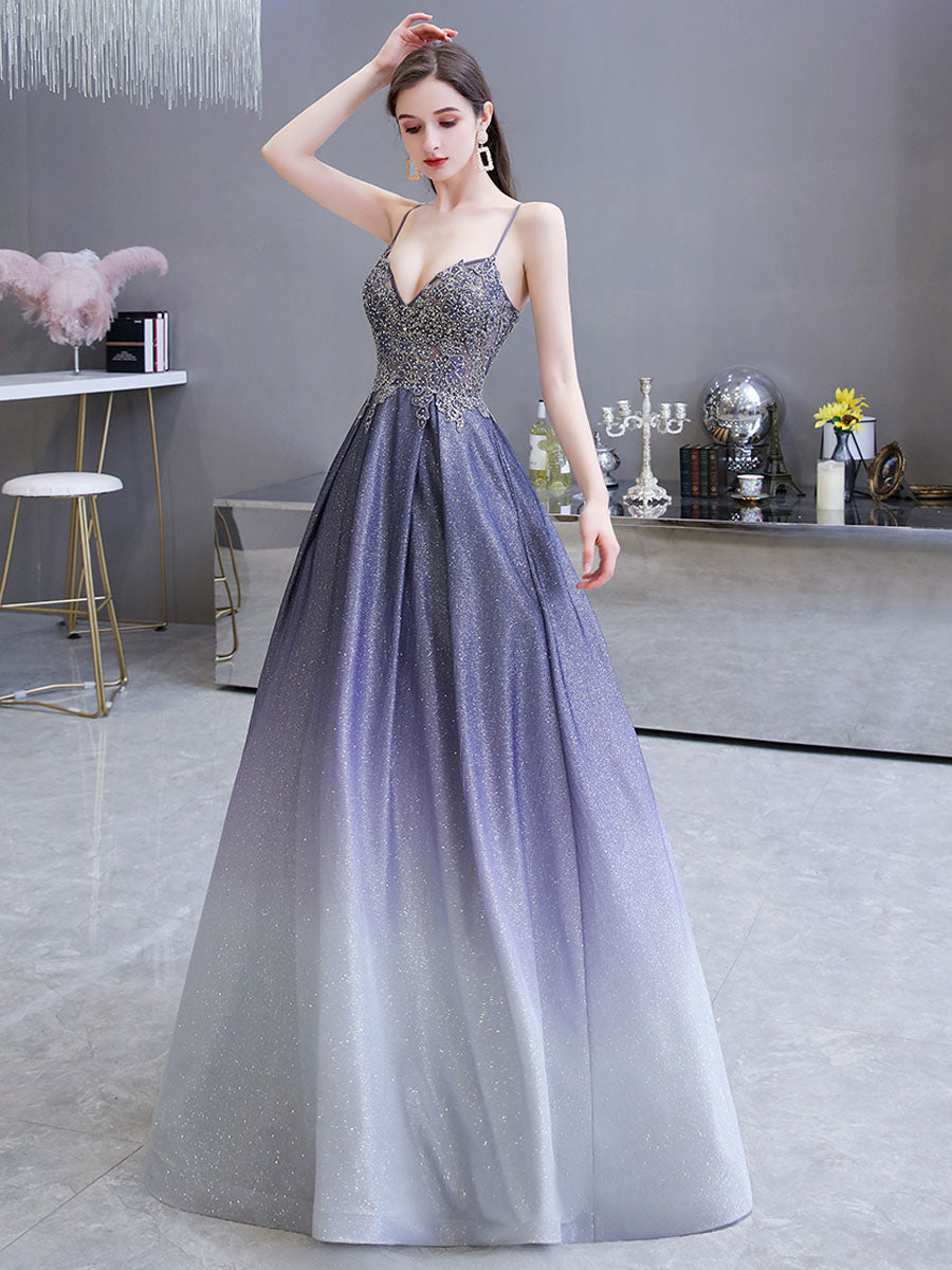chinese dress ladies Light Blue Halter Neck Glitter Dress main image 0