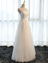 Glamorous Long Evening Dresses Lace Cameo Pink Party Dress A Line Applique Tulle Maxi Formal Dress-Ballbella