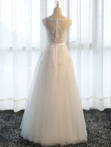 Glamorous Long Evening Dresses Lace Cameo Pink Party Dress A Line Applique Tulle Maxi Formal Dress-Ballbella