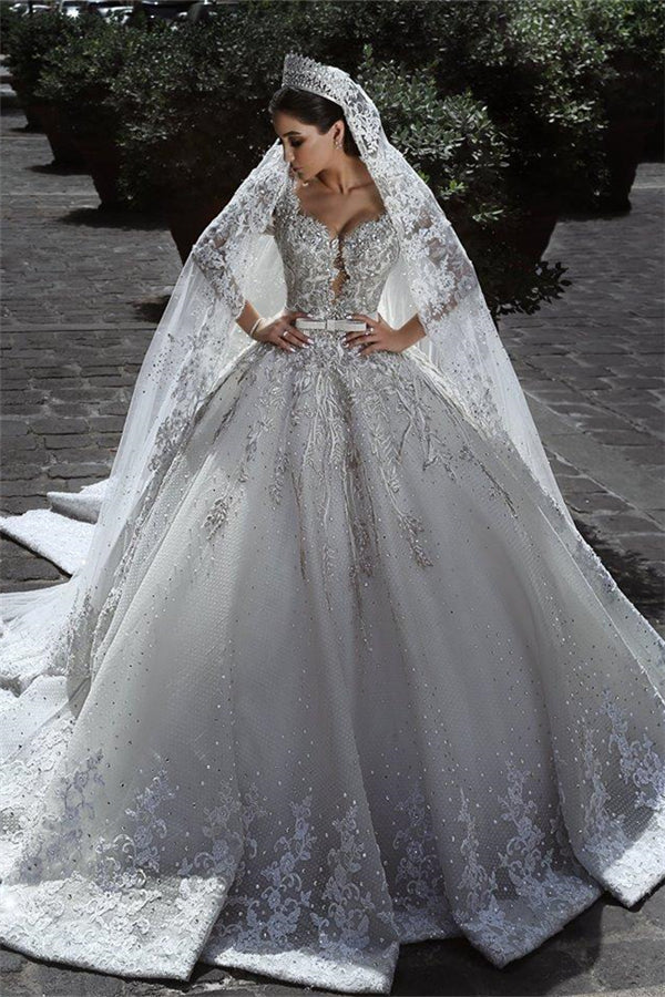 crystal embroidered wedding dress Emilia