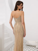 Glamorous Mermaid Evening Dresses Luxury Heavy Beaded Straps Formal Gowns With Train-Ballbella