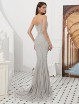 Glamorous Mermaid Evening Dresses Luxury Heavy Beaded Straps Formal Gowns With Train-Ballbella