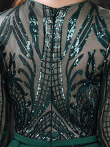 Gorgeous Evening Dress Mermaid Jewel Neck With Train Long Sleeves Zipper Lace Lace Social Pageant Dresses-Ballbella