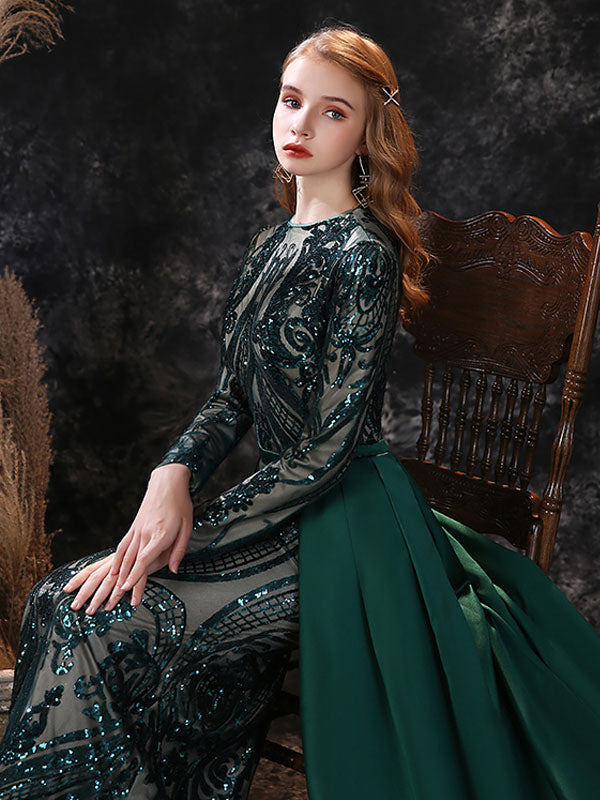 Gorgeous Evening Dress Mermaid Jewel Neck with Train Long Sleeves Zipper Lace Lace Social Pageant Dresses Gorgeous Evening Dress Mermaid Jewel Neck with Train Long Sleeves Zipper Lace Lace Social Pageant Dresses