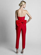 Gorgeous Evening Jumpsuit Ball Gown Sweetheart Neck Ankle Length Sleeveless Zipper Sash Satin Fabric Social Party Jumpsuit-Ballbella