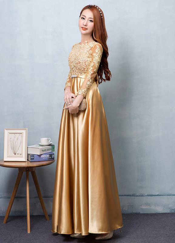 Gorgeous Gold Evening Dress Satin Evening Dress Lace Applique Wedding Guest Dresses Sash A Line Maxi Mother's Dress Wedding Guest Dress Gorgeous Gold Evening Dress Satin Evening Dress Lace Applique Wedding Guest Dresses Sash A Line Maxi Mother's Dress Wedding Guest Dress