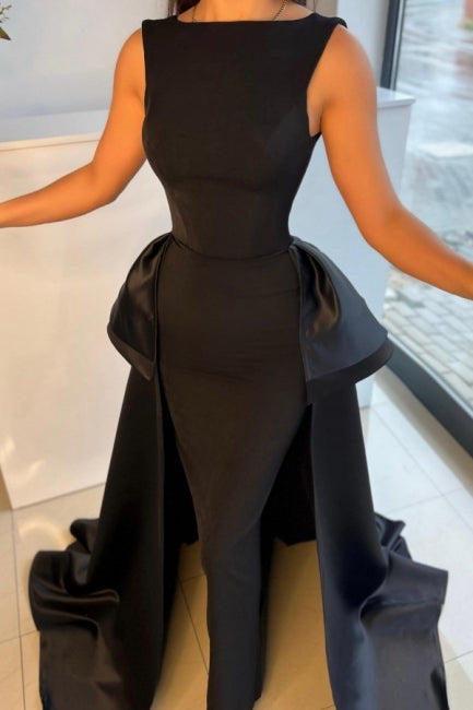 Gorgeous Long Black Graduation Dresses Fabulous Drom Dresses With Detachable Train Gorgeous Long Black Graduation Dresses Fabulous Drom Dresses With Detachable Train