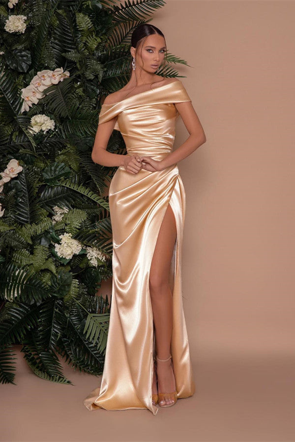Gorgeous Off-the-Shoulder Prom Dress Mermaid Long With High Slit Gorgeous Off-the-Shoulder Prom Dress Mermaid Long With High Slit