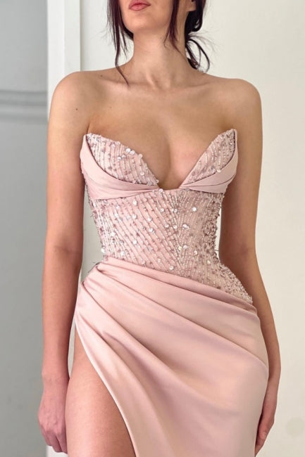 Gorgeous Peach V-neck Mermaid Graduation Dresses Long Fabulous Prom Dr Ballbella Gorgeous Peach V-neck Mermaid Graduation Dresses Long Fabulous Prom Dr Ballbella