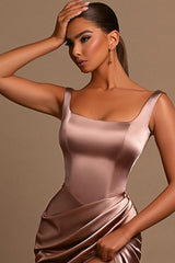 Gorgeous Straps Sleeveless Mermaid Prom Dress Long Split Online-Ballbella