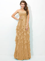 Gorgeous Sweetheart Layers Sleeveless Long Chiffon Bridesmaid Dresses-Ballbella