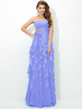 Gorgeous Sweetheart Layers Sleeveless Long Chiffon Bridesmaid Dresses-Ballbella
