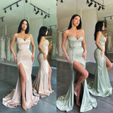 Gorgeous Sweetheart Mermaid Long Prom Dress With Side Slit-Ballbella