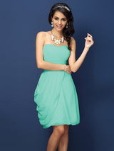 Gorgeous Sweetheart Pleats Sleeveless Short Chiffon Bridesmaid Dresses-Ballbella