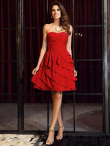 Gorgeous Sweetheart Ruched Sleeveless Short Chiffon Bridesmaid Dresses-Ballbella