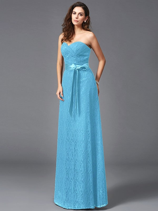 Gorgeous Sweetheart Sash/Ribbon/Belt Sleeveless Long Lace Bridesmaid dresses Gorgeous Sweetheart Sash/Ribbon/Belt Sleeveless Long Lace Bridesmaid dresses