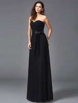Gorgeous Sweetheart Sash/Ribbon/Belt Sleeveless Long Lace Bridesmaid dresses-Ballbella