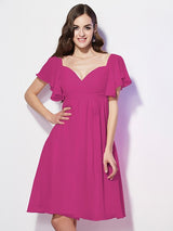 Gorgeous Sweetheart Short Sleeves Ruffles Short Chiffon Bridesmaid Dresses-Ballbella
