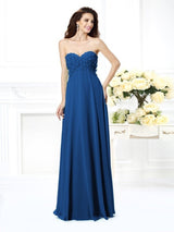 Gorgeous Sweetheart Sleeveless Long Chiffon Bridesmaid Dresses-Ballbella