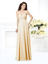 Gorgeous Sweetheart Sleeveless Long Chiffon Bridesmaid Dresses-Ballbella