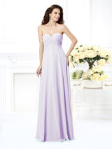 Gorgeous Sweetheart Sleeveless Long Chiffon Bridesmaid Dresses-Ballbella
