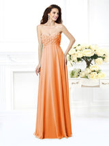 Gorgeous Sweetheart Sleeveless Long Chiffon Bridesmaid Dresses-Ballbella