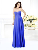 Gorgeous Sweetheart Sleeveless Long Chiffon Bridesmaid Dresses-Ballbella