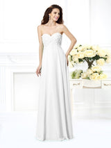 Gorgeous Sweetheart Sleeveless Long Chiffon Bridesmaid Dresses-Ballbella