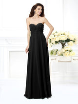 Gorgeous Sweetheart Sleeveless Long Chiffon Bridesmaid Dresses-Ballbella