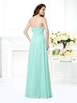 Gorgeous Sweetheart Sleeveless Long Chiffon Bridesmaid Dresses-Ballbella